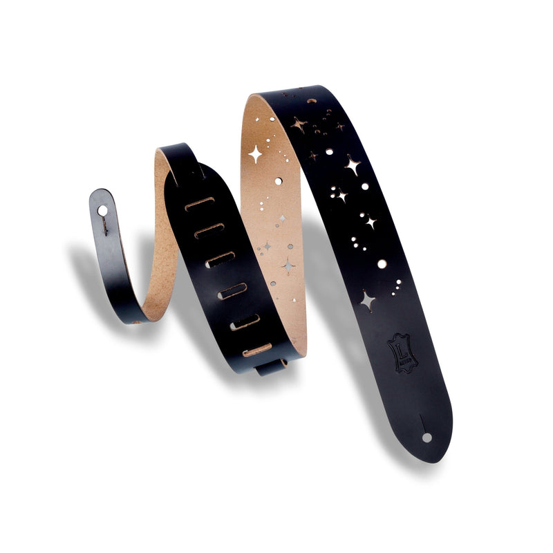 Levy's Leather Galaxy Punch Out Guitar Strap | Black