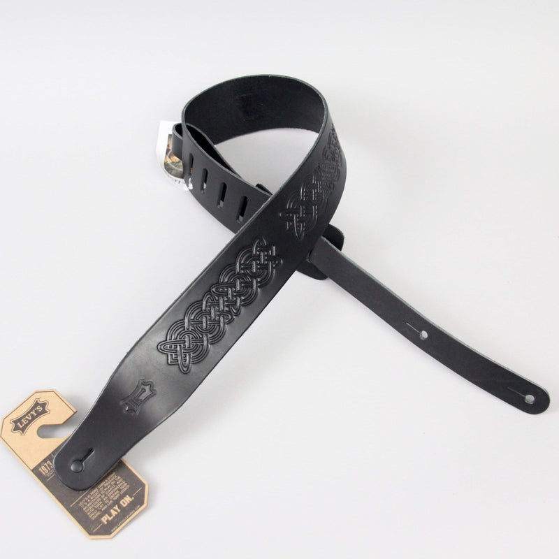 Levy's Leathers Celtic Knot Emboss Guitar Strap | Black