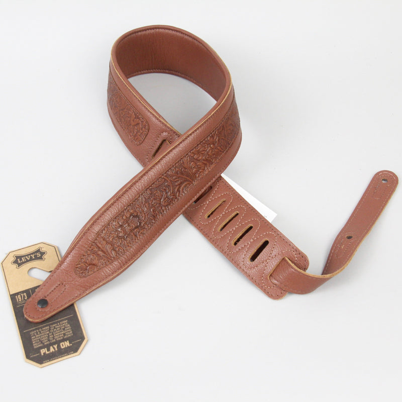 Levy's Leathers Deluxe Florentine Embossed Guitar Strap | M317FG-TAN