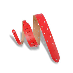 Levy's Leathers Lighting Bolt Punch Out Guitar Strap | Red
