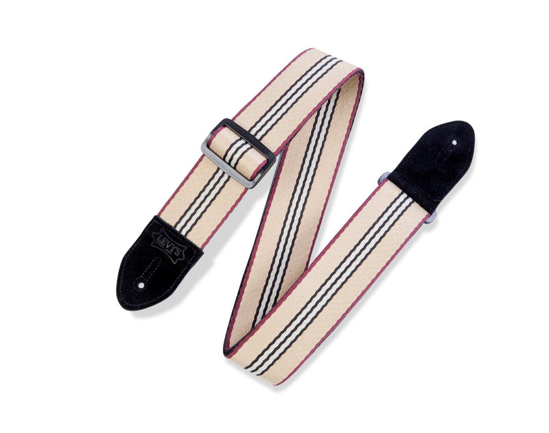 Levy's Leathers Prep Stripe Guitar Strap | Ble/Tan/Grey