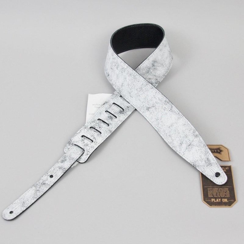 Levy's Leathers Rebel Series Distressed Guitar Strap | MG317BOG-WHT