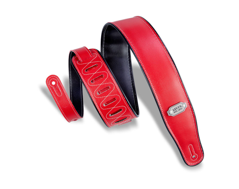 Levy's Leathers Reversible Vinyl Guitar Strap | Red/Black