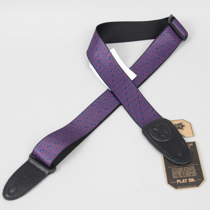 Levy's Leathers Signature L Guitar Strap | Burgundy / Navy