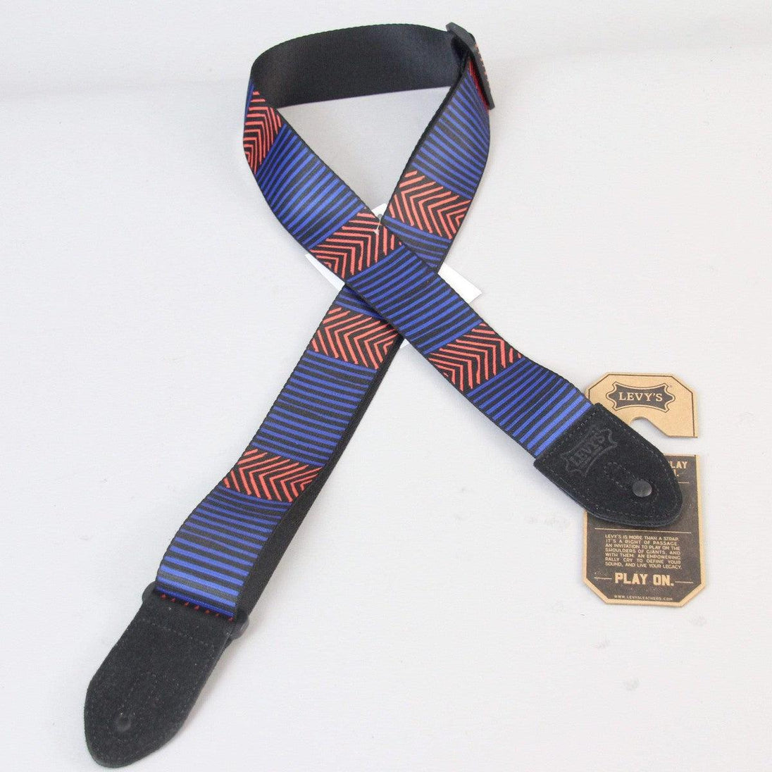 Levy's Leathers Tribal Chevron Guitar Strap | Black/Blue/Red