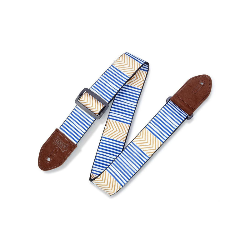 Levy's Leathers Tribal Chevron Guitar Strap | Blue/Gold