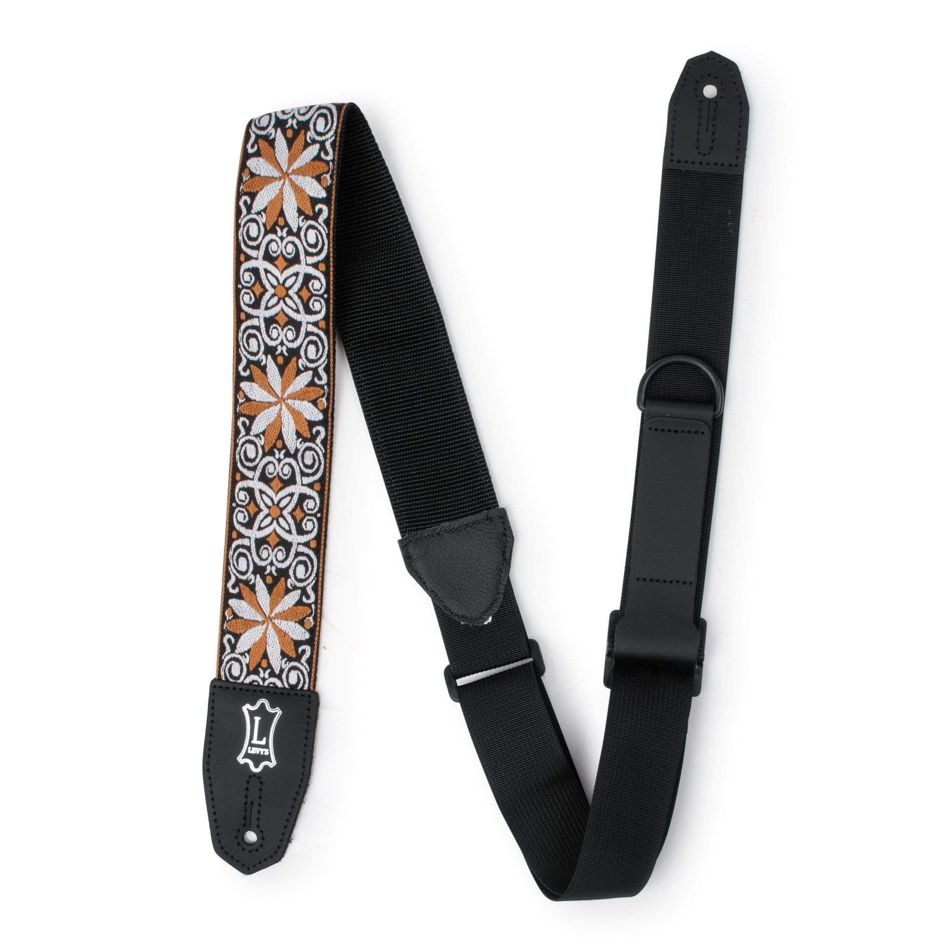 Levy's Right Height Floral Guitar Strap | Yellow & White