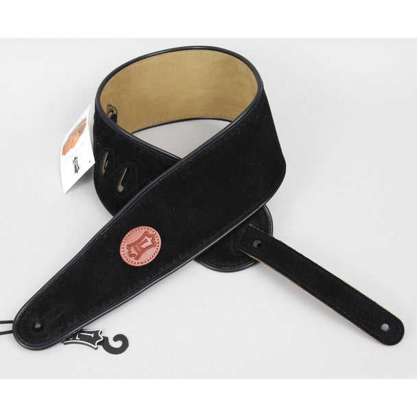 Levys MSS3-4-BLK Wide Guitar Strap | 2 1/2" Wide Suede Leather