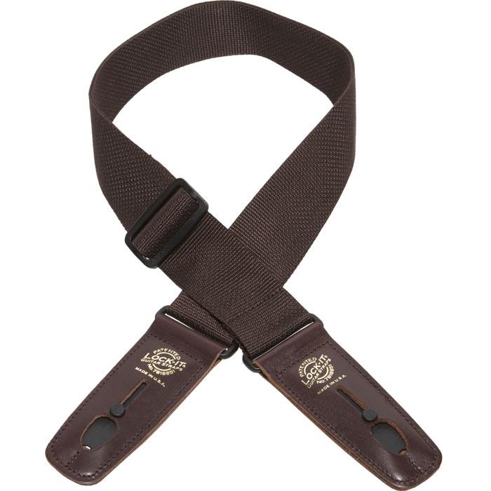 Lock-It Poly Pro Guitar Strap | Brown