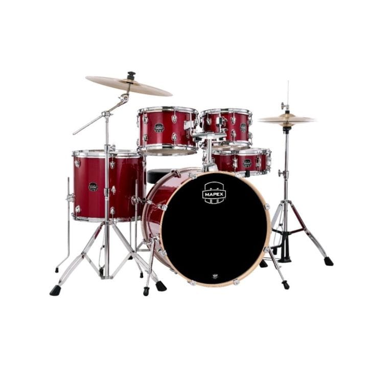 Mapex Venus 5pc Rock Drum Set Complete Crimson Red Sparkle