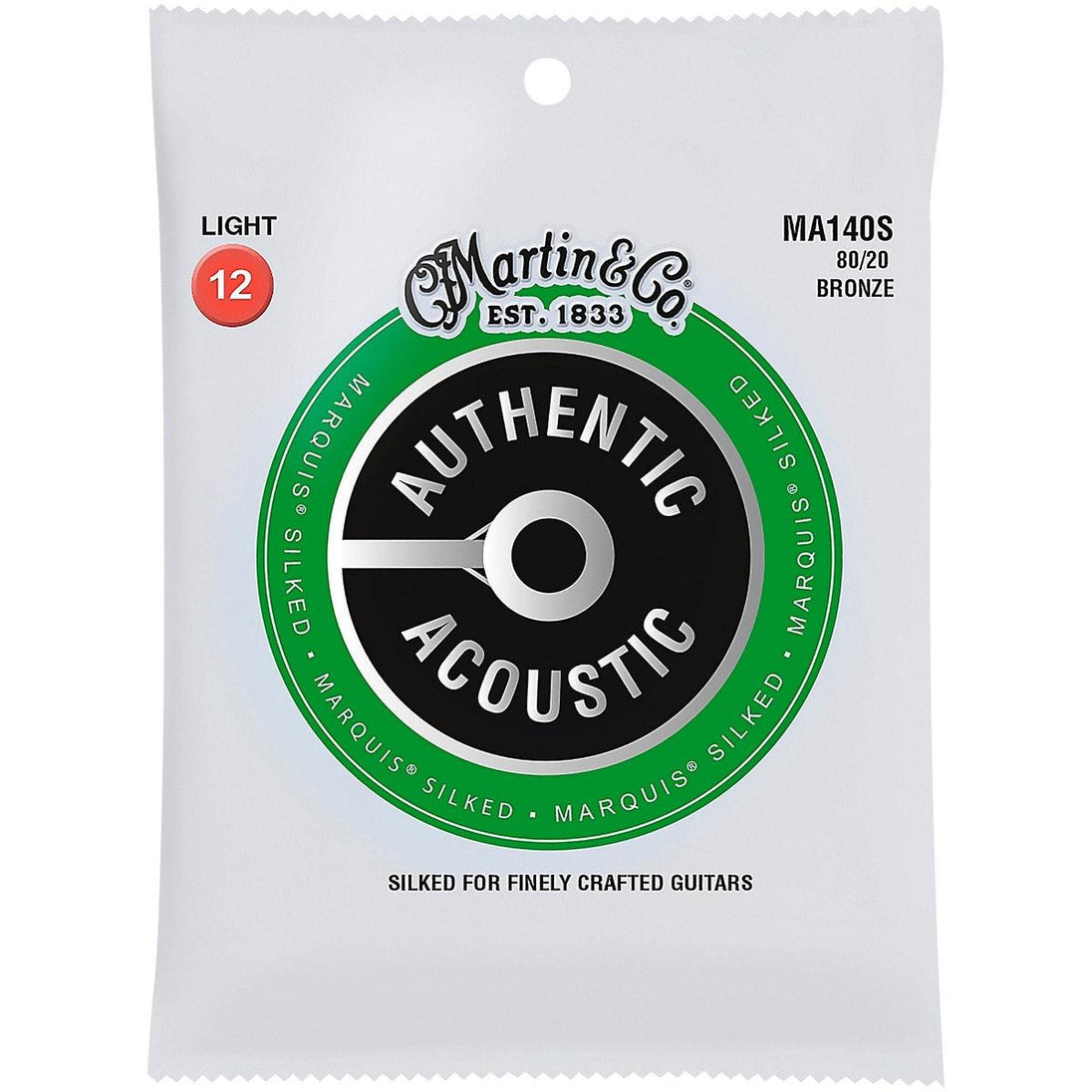 Martin 80/20 Bronze Marquis Silked Light Guitar Strings | MA140S