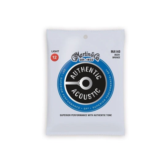 Martin Authentic 80/20 Bronze Acoustic Guitar Strings, Light