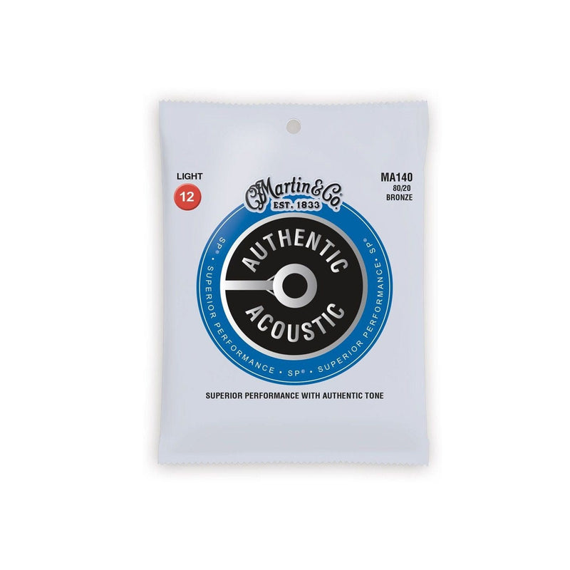 Martin Authentic 80/20 Bronze Acoustic Guitar Strings, Light