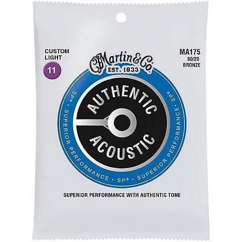 Martin Authentinc 80/20 Bronze Acousitc Guitar Strings Custom Light
