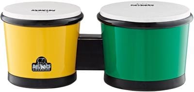 NINO Percussion NINO19G/Y Pre-tuned ABS Plastic Bongos, Green/Yellow