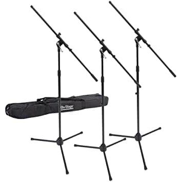 On-Stage Three Euro Boom Mic Stands with Bag | MSP7703