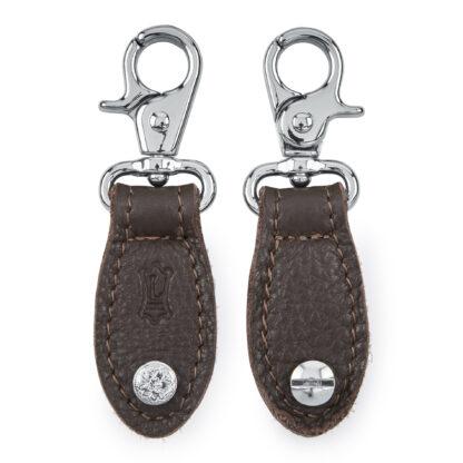 Pair of Handbag Guitar Strap Converters | Brown w/ Chrome Hardware | TPCS03-BRN