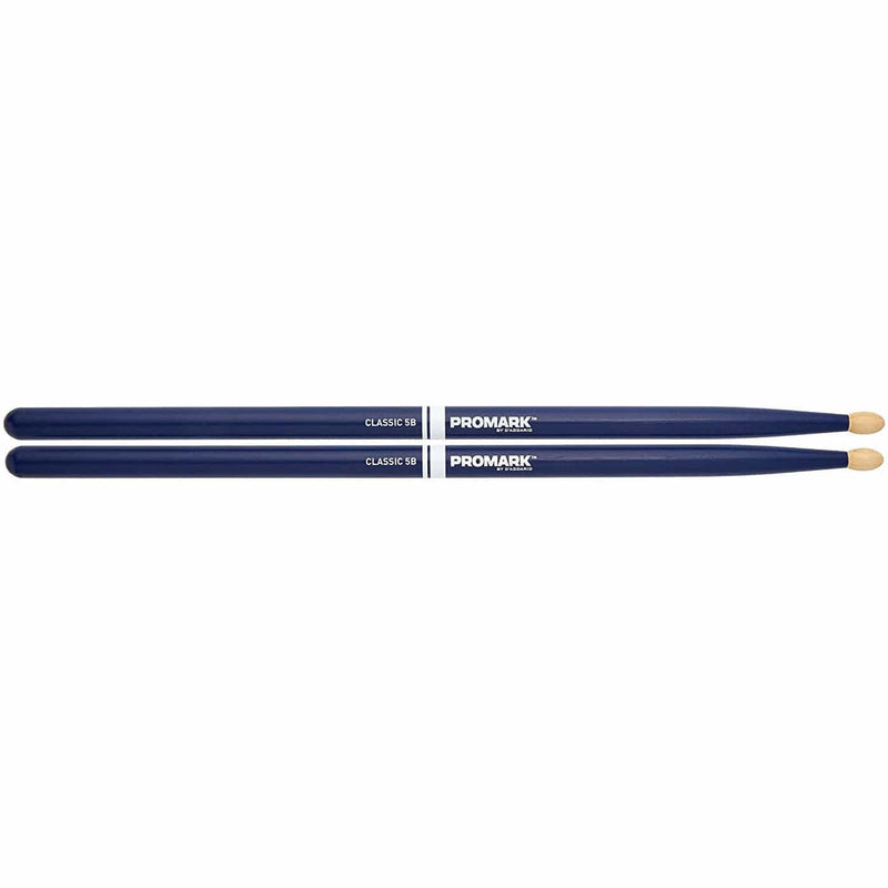 ProMark Classic Forward 5B Painted Blue Hickory Drumstick, Oval Wood Tip