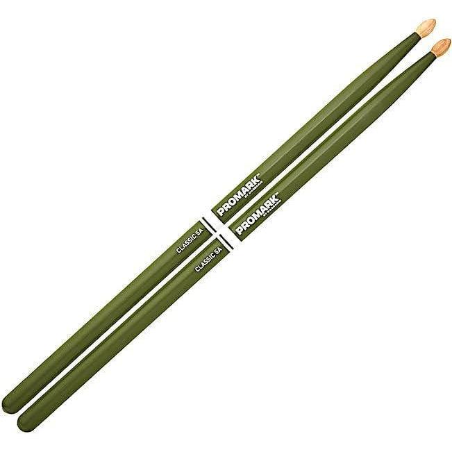 ProMark Hickory Drum Sticks | 5AW | Green Painted | TX5AW