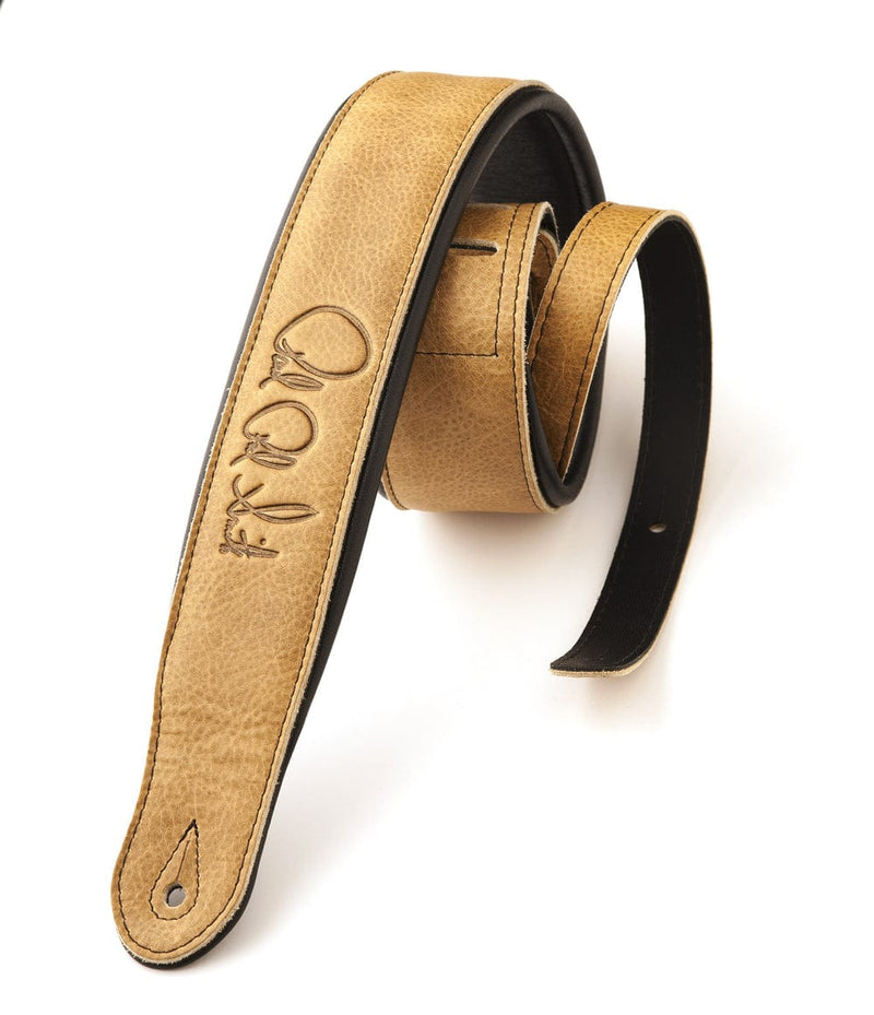 PRS Padded Leather Signature Strap, Sandstone/Black