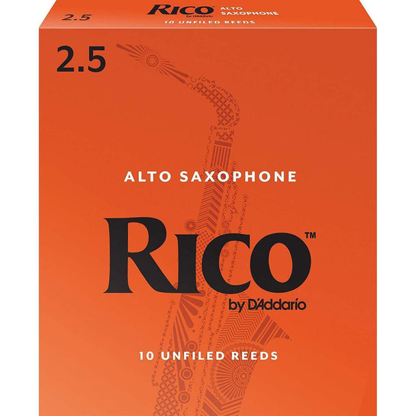 Rico Alto Sax Reeds, Strength 2.5, 10-pack