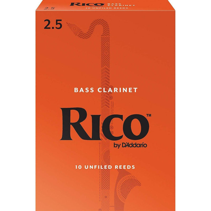 Rico Bass Clarinet Reeds, Strength 2.5, 10 Pack