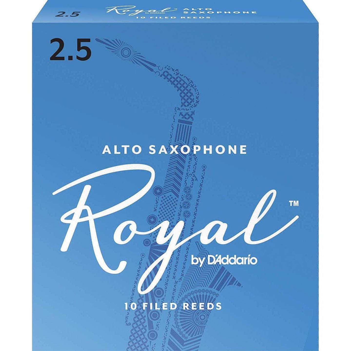 Rico Royal Alto Sax Reeds, Strength 2.5, 10-pack