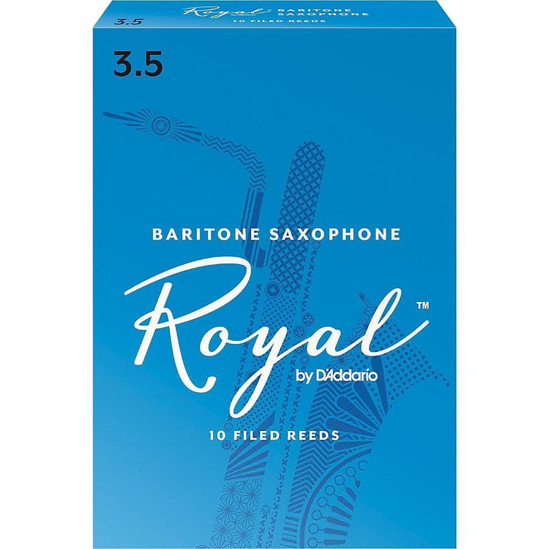 Rico Royal Baritone Sax Reeds, Strength 3.5, 10-pack