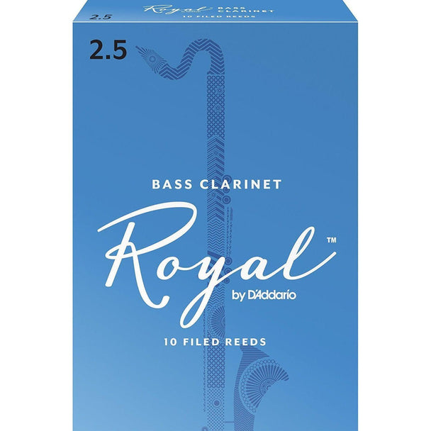 Rico Royal Bass Clarinet Reeds, Strength 2.5, 10 Pack