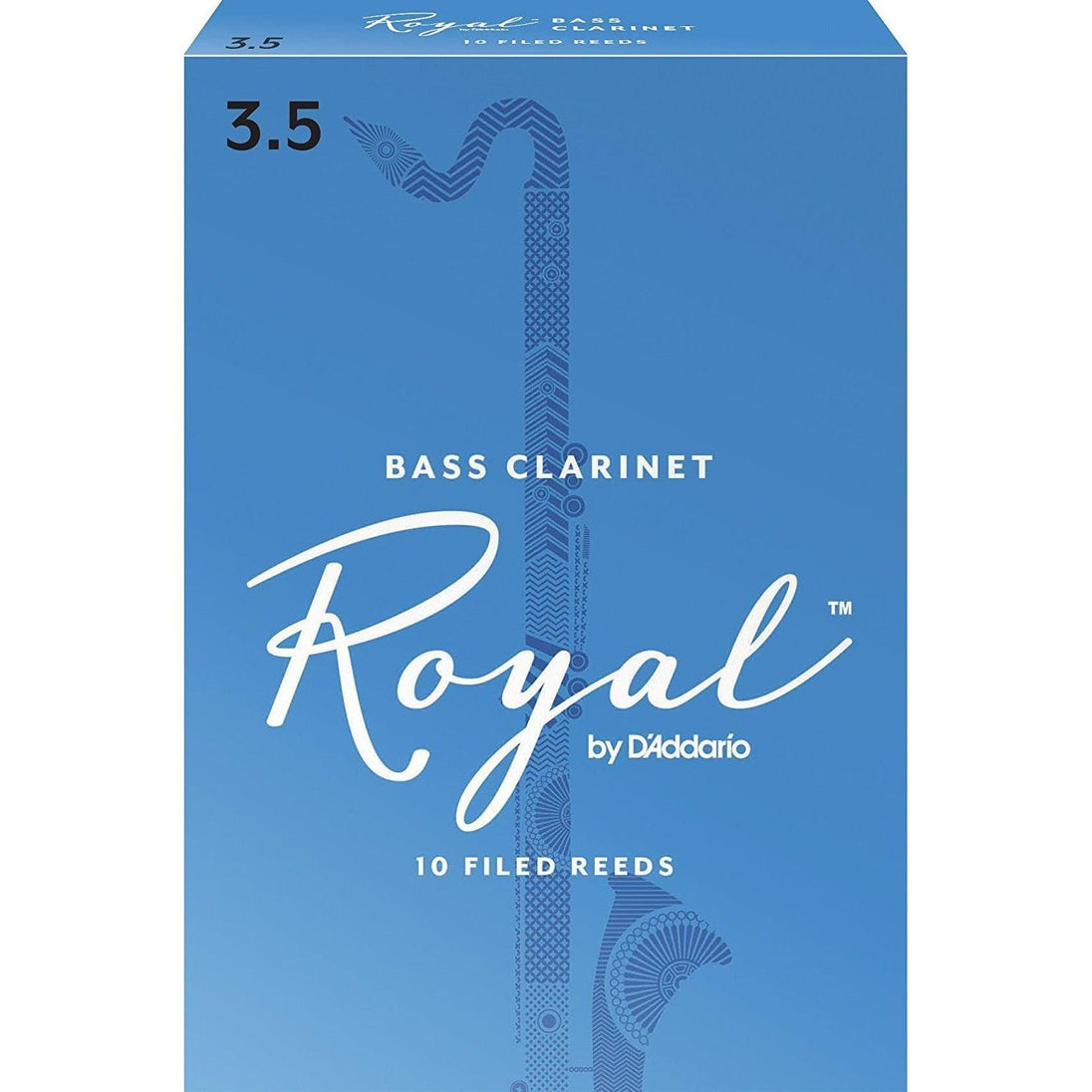 Rico Royal Bass Clarinet Reeds, Strength 3.5, 10 Pack