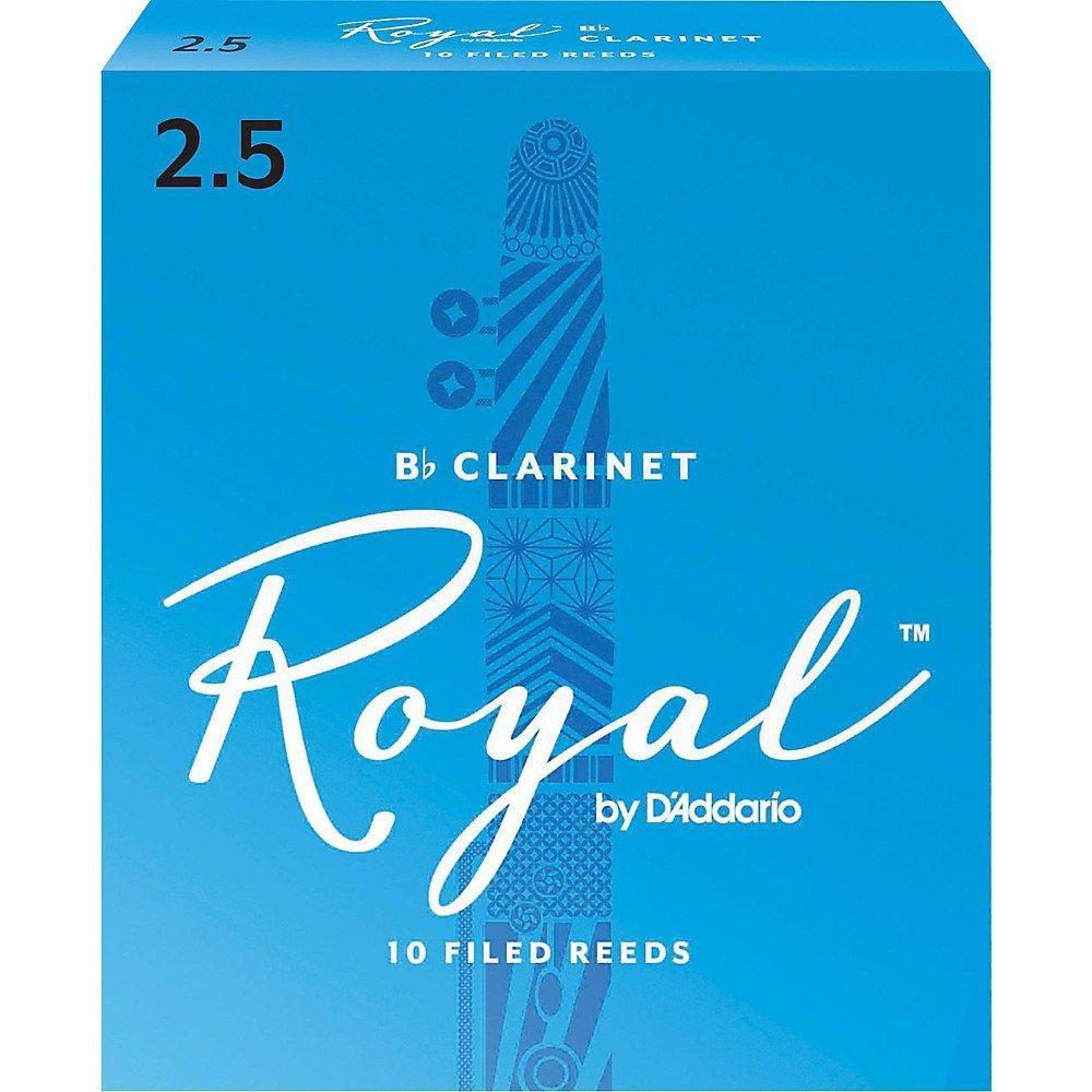 Rico Royal Bb Clarinet Reeds, Strength 2.5, 10-pack