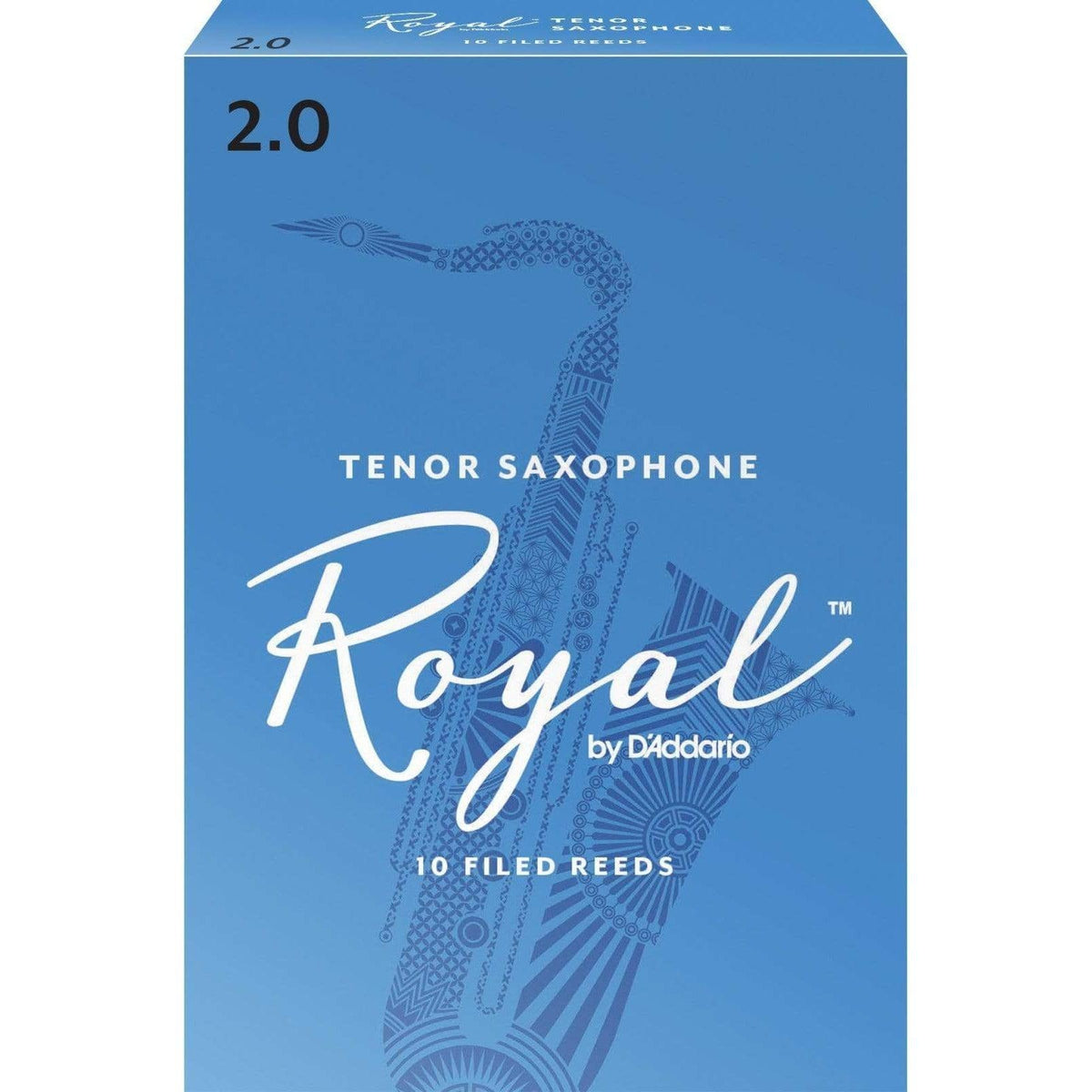 Rico Royal Tenor Sax Reeds, Strength 2, 10-pack