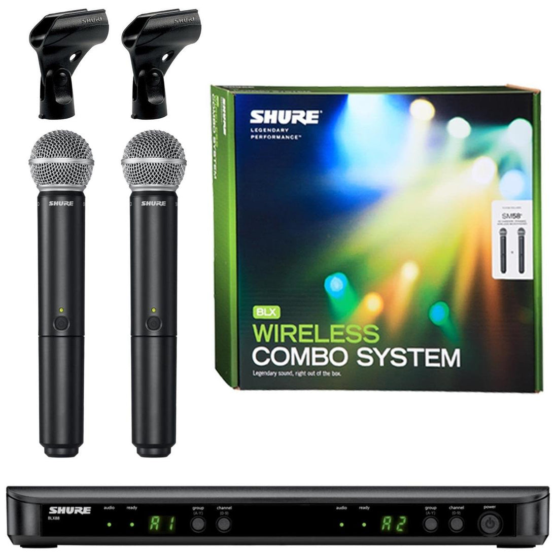 Shure Dual Channel Wireless Handheld Microphone System | BLX288 - SM58