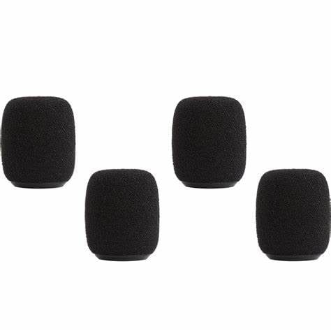 Shure RK183WS | Black Snap-Fit Foam Windscreens | 4 Pack