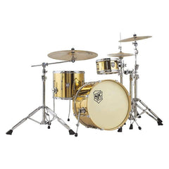 SJC Custom Drums Busker "DeVille" Compact 3-piece Shell Pack - Mirror Brass Wrap