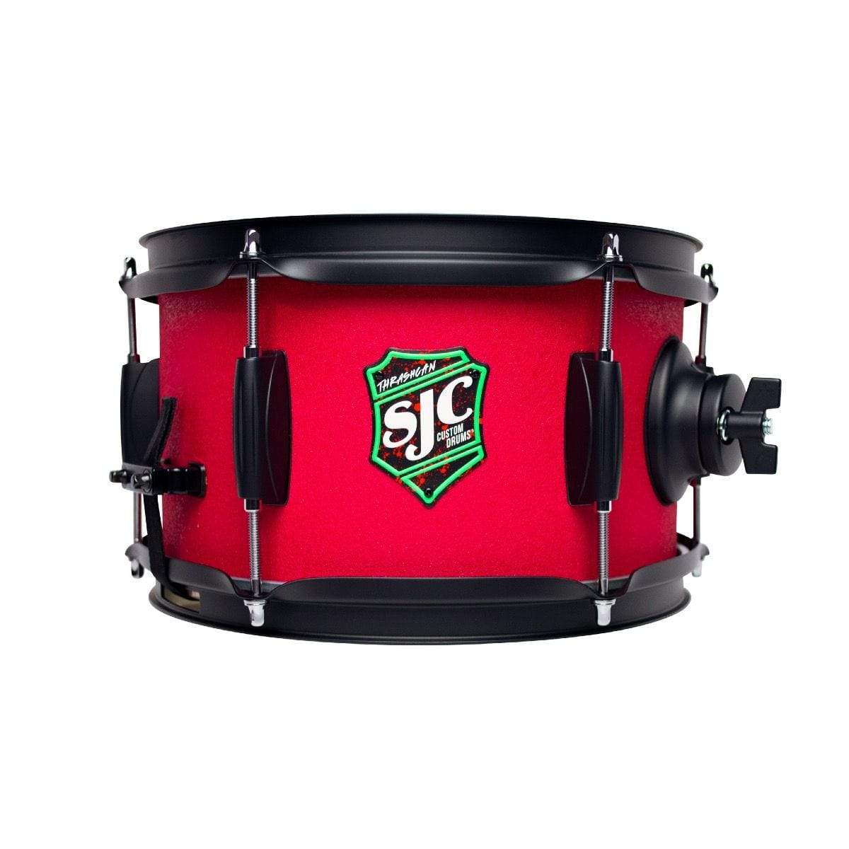 SJC Drums "ThrashCan" Side Snare Drum | 6x10 Red Grip Tape Wrap
