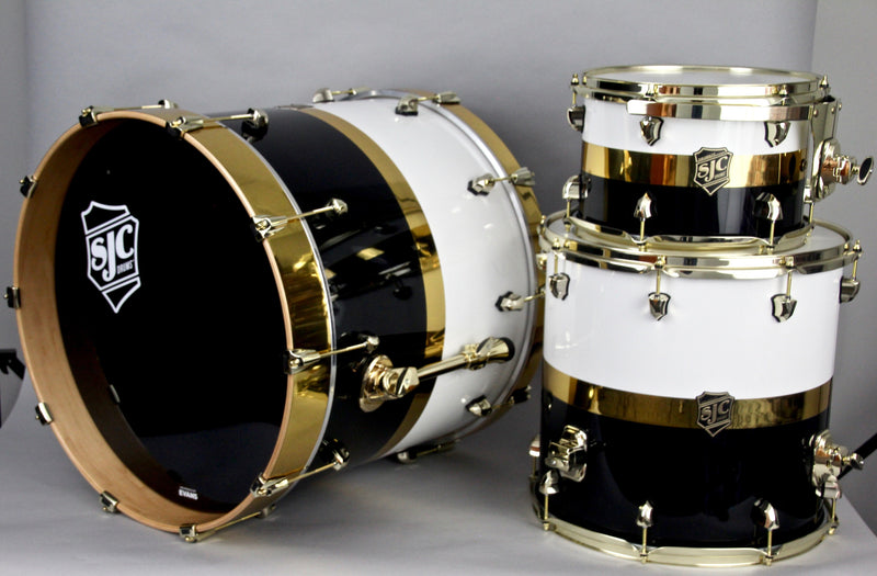 SJC Paramount Tuxedo Gold 3 Piece Shell Pack