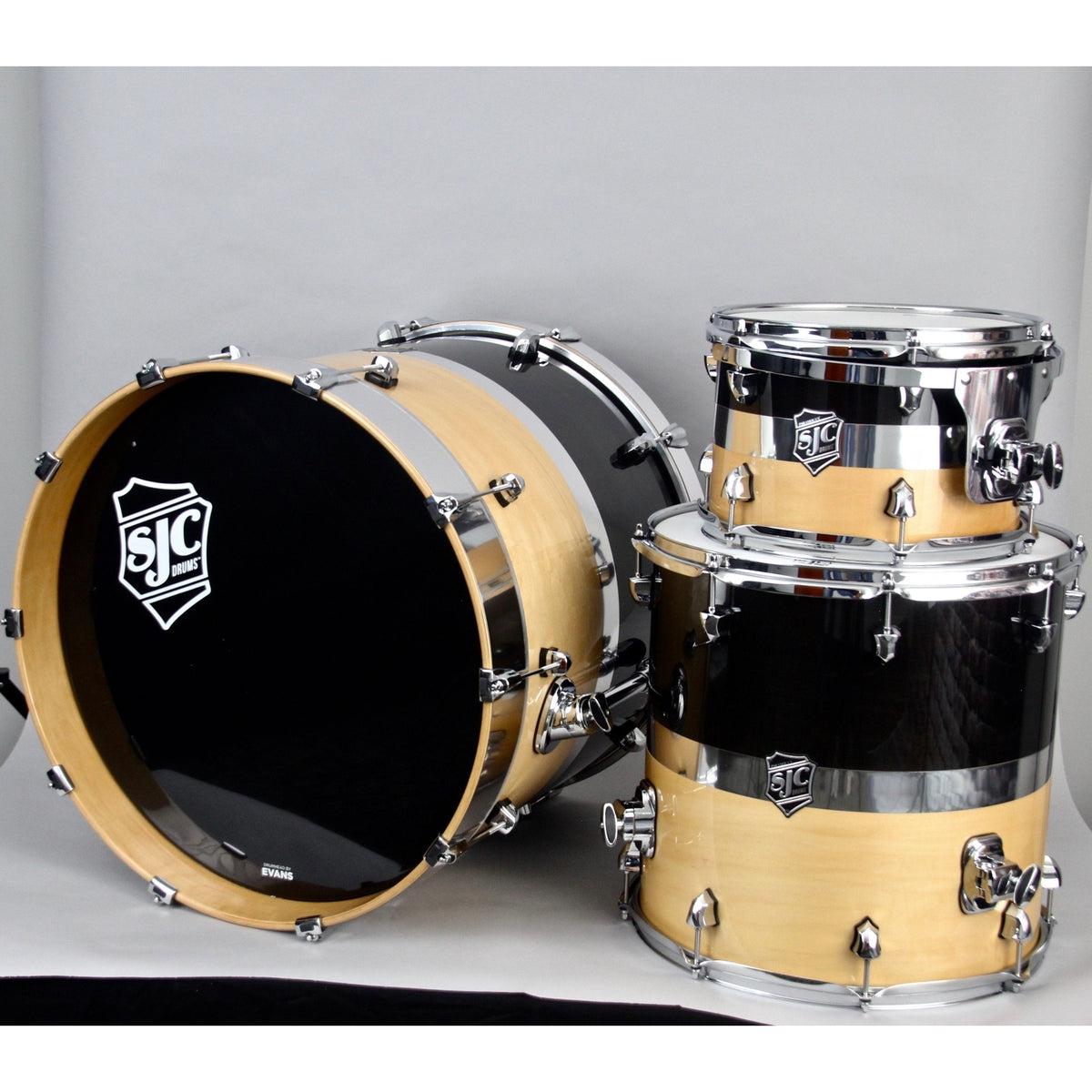 SJC Paramount Tuxedo Silver 3 Piece Shell Pack