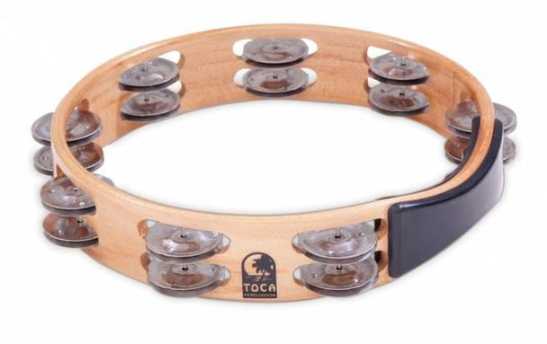 Toca 10" Wooden Double Row Tambourine