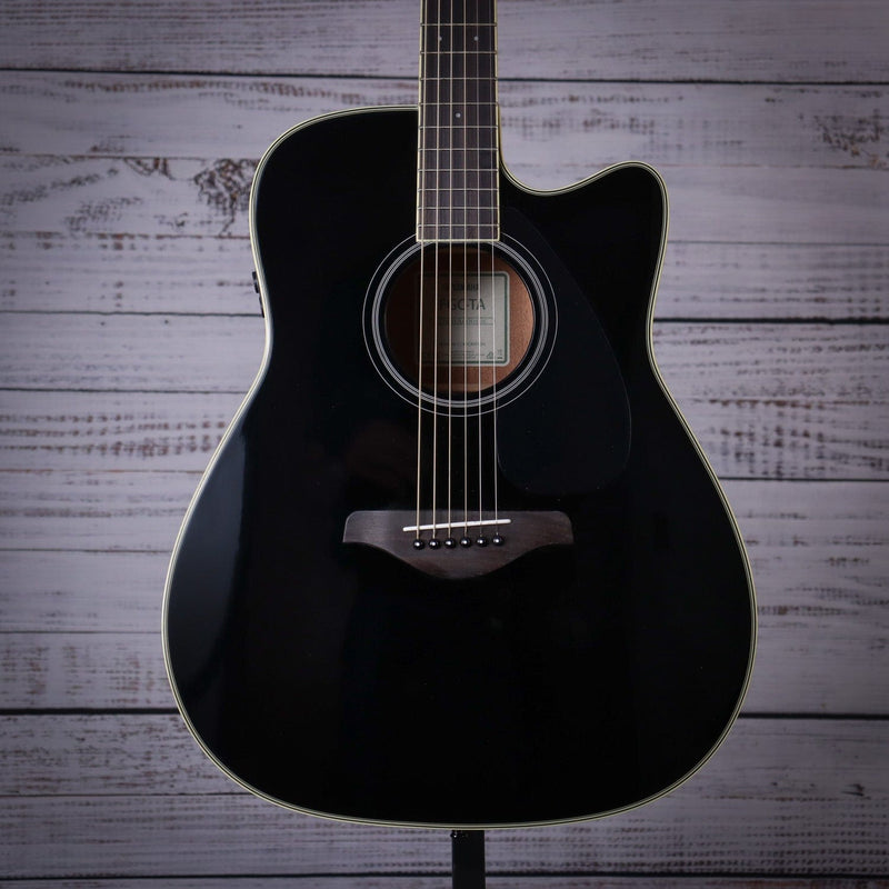 TransAcoustic - Folk Guitar with cutaway, Solid Sitka Spruce Top, Mahogany Back & Sides, Die Cast Chrome Tuners, Black