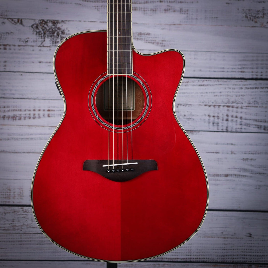 TransAcoustic - Small Body with cutaway, Folk Guitar, Solid Sitka Spruce Top, Mahogany Back & Sides, Die Cast Chrome Tuners, Ruby Red