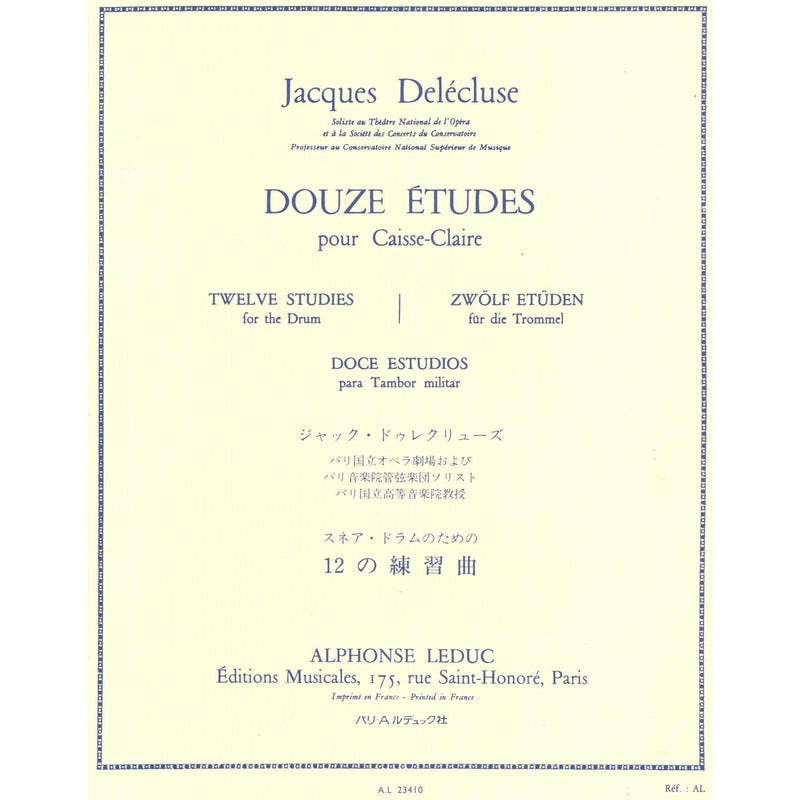 Twelve Studies for the Drum by J. Dele'cluse