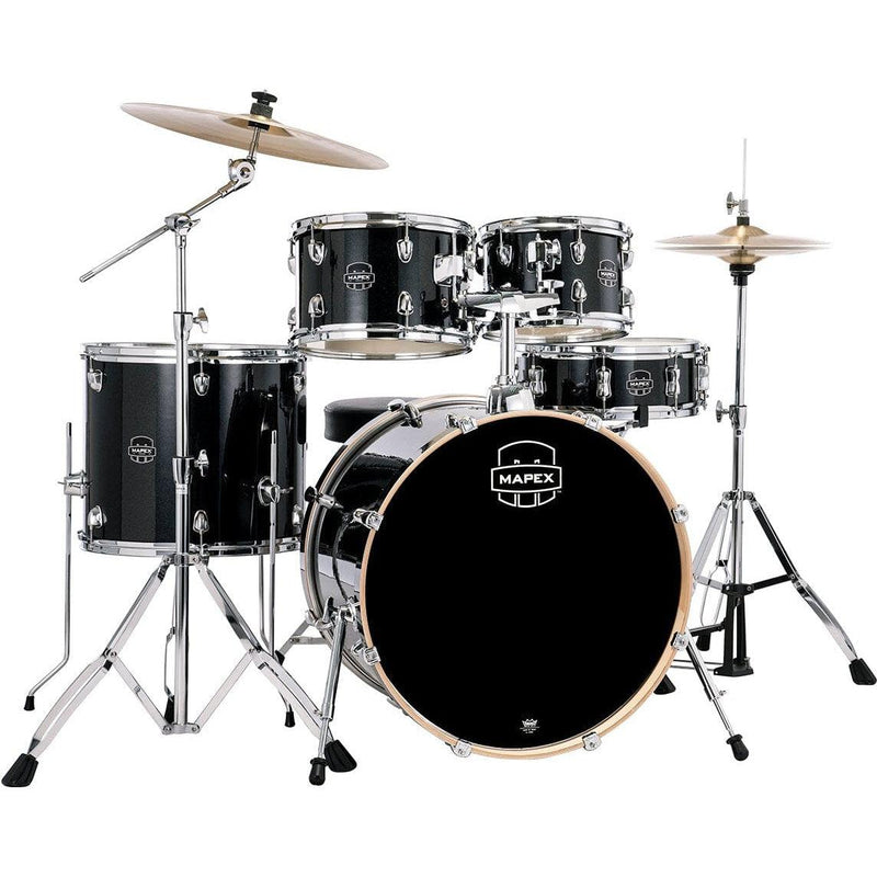 VENUS 5 PIECE ROCK COMPLETE SETUP Black Galaxy Sparkle