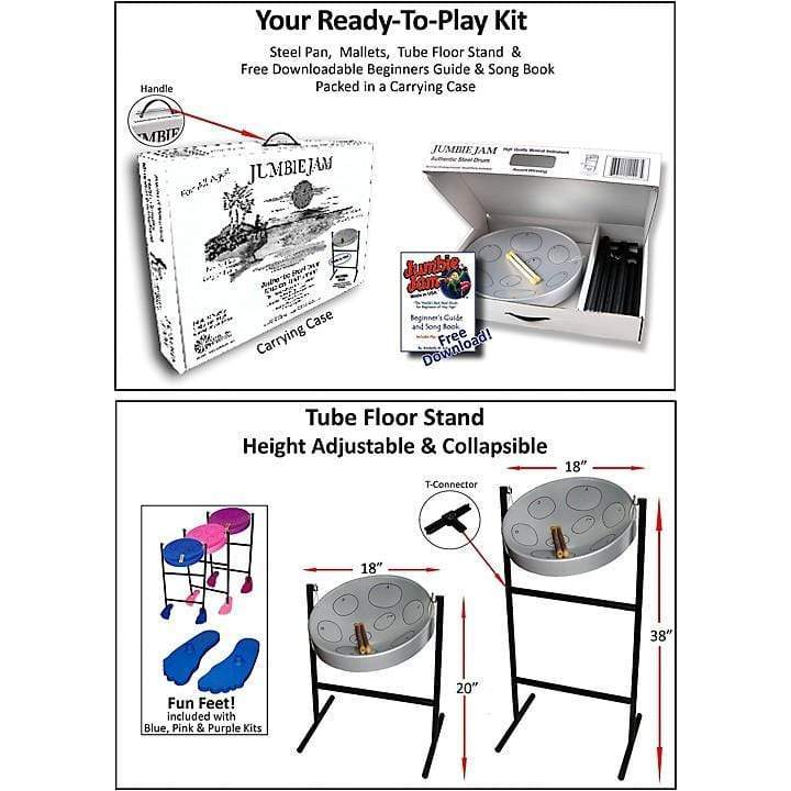 World Percussion Jumbie Jam Deluxe Steel Drum Kit with Stand