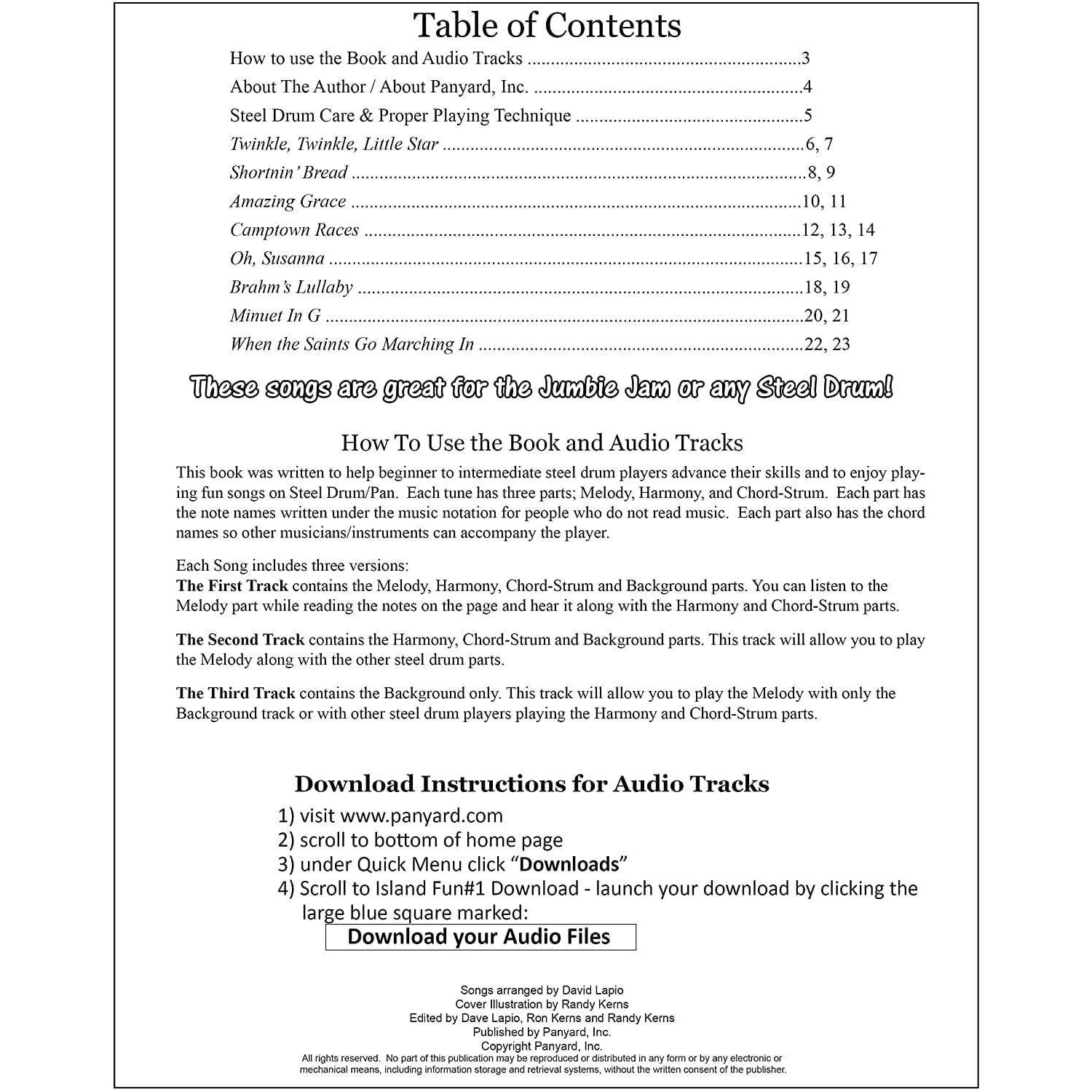 World Percussion Jumbie Jam Popular Steel Drum Song Book 1 Yandas Music