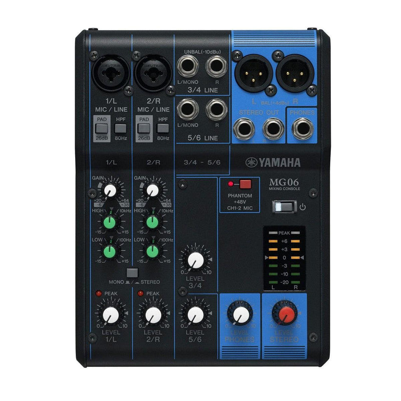 Yamaha MG06 6-Channel Pro Audio Mixer